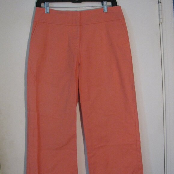 Eric Casual Cropped Pants Size 4 Capri Wide Leg Cotton Blend - Picture 1 of 6